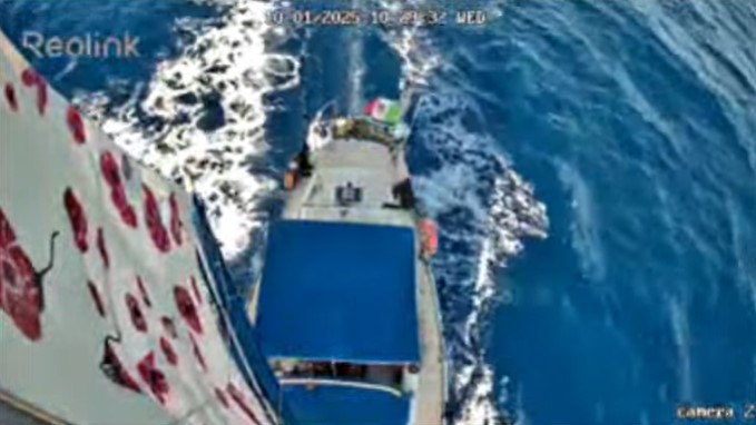 Pergerakan salah satu kapal Sumud Flotilla. (YouTube Freedom Flotilla Coalition)